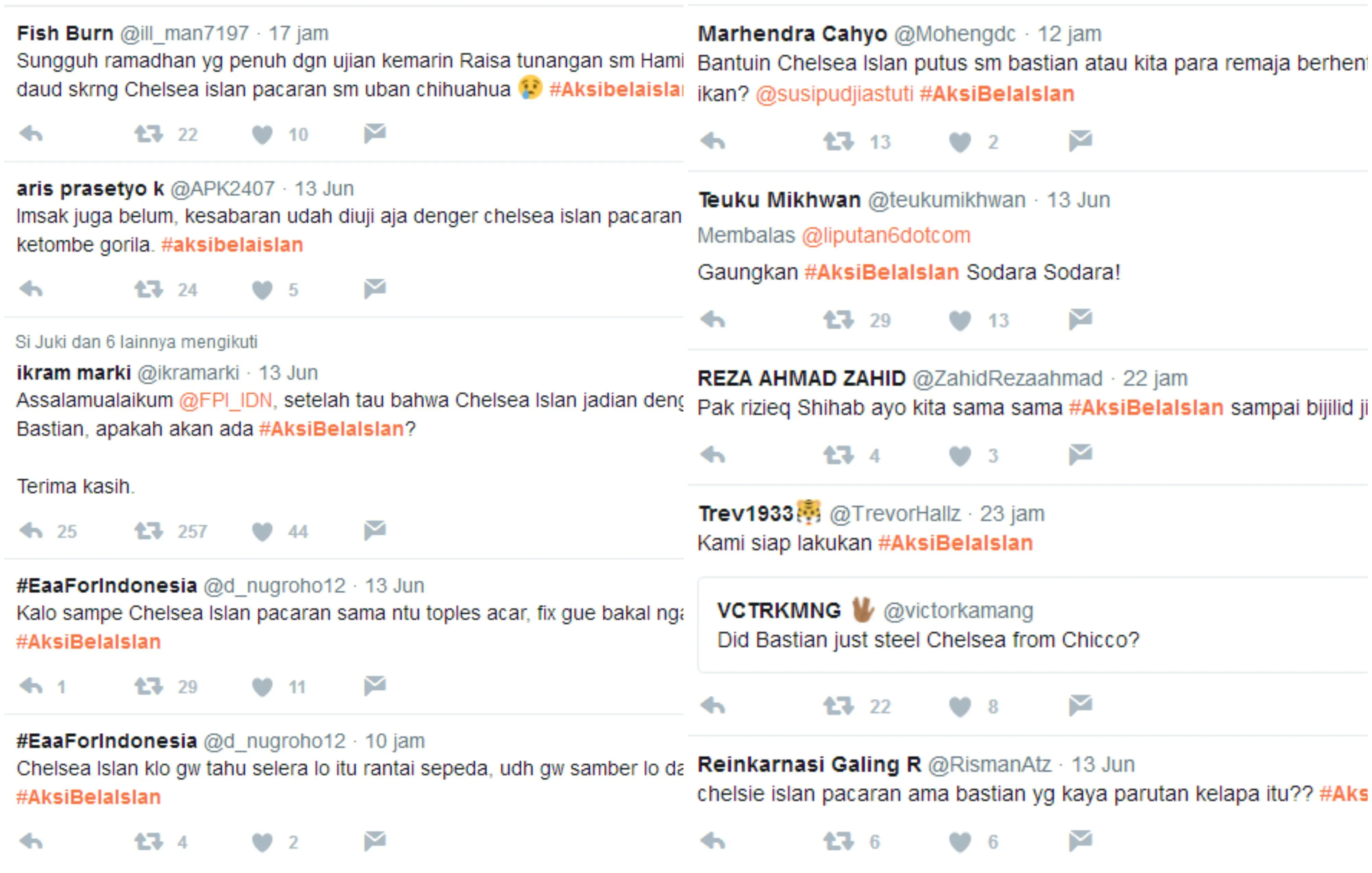 Gara-gara Dekat Sama Bastian Steel, Warganet Bikin #AksiBelaIslan. Sampai Akun FPI Ikutan di-Tag 7