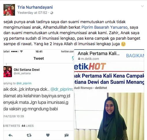 Dua Anak Oki Kena Campak. Isu Pro Vaksin dan Anti Vaksin Hangat Lagi! 8