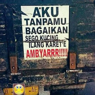 Kontras Dengan Image Supirnya yang Garang, Tulisan di Truk Ini Justru Melankolis. Asli Kocak Ini! 15