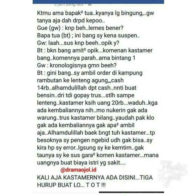 Cuma Masalah Uang 6 Ribu, Sopir Ojek Online Ini Harus Kehilangan Saldo Sebanyak 1 Juta, Malang :( 4