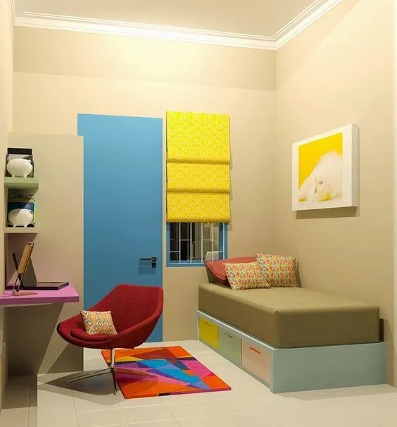 16 Inspirasi Kamar Single Bed yang Lucu dan Nyaman. Cocok Buatmu Anak Kostan, Atau yang Tidurnya Masih Sendirian 24