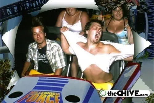 Kumpulan Foto Ekspresi Para Penunggang Roller Coaster. Asli Bisa Bikin Tertawa Ngakak Lihat Mereka 14