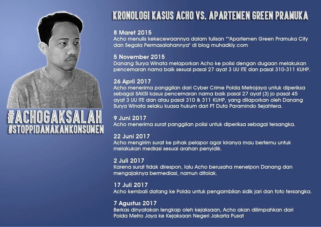 Curhatan Acho Diduga Cemarkan Nama Baik Apartment Green Pramuka. Hukum Makin Nggak Masuk Akal! 6