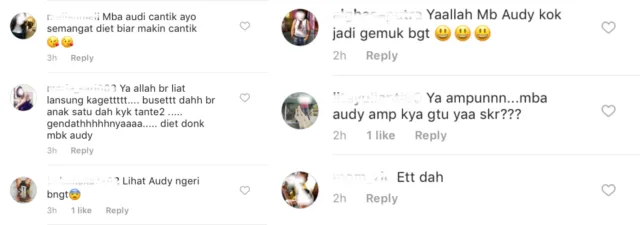 Audy Dibully di IG karena Gendut. Apakah Tata Krama Warganet Memang Sudah pada Level Serendah Ini? 5