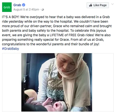 Lahir di Taksi Grab, Bayi Ini Digratiskan Naik Grab Seumur Hidup. Peruntungannya Bagus Banget! 6