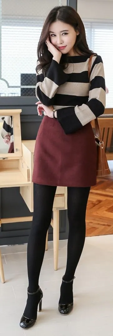 Mau Penampilanmu Jadi Trendi ala Cewek Korea? Coba Saja 10 Padu Padan A-line Skirt Berikut Ini 18
