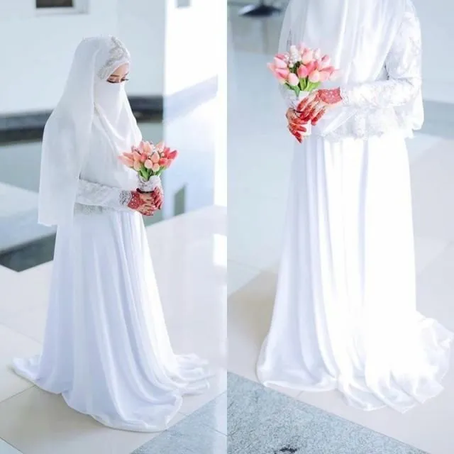 Galeri 15 Inspirasi Gaun Pengantin Bercadar. Tampil Menawan Meski Wajah Tidak Terpapar 16