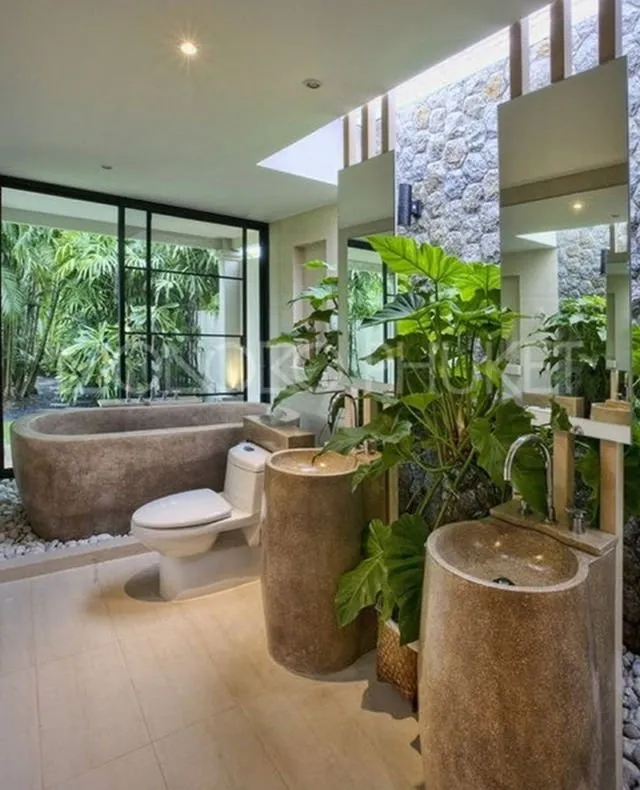 15 Inspirasi Desain Kamar Mandi Pedesaan Outdoor 23