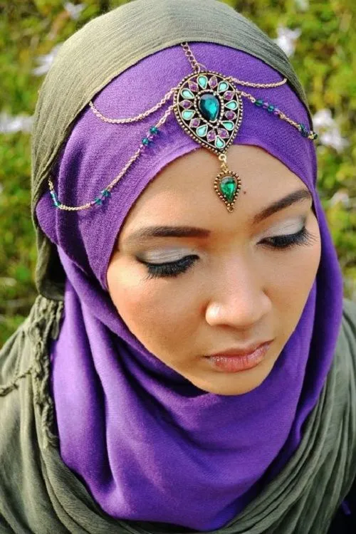 cara memasang headpiece hijab