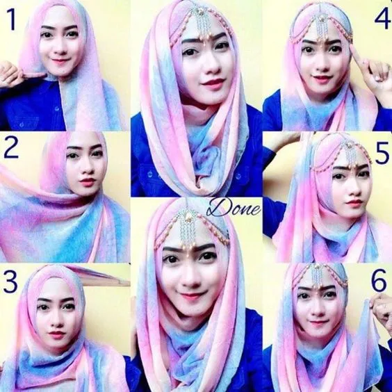 cara memasang headpiece hijab