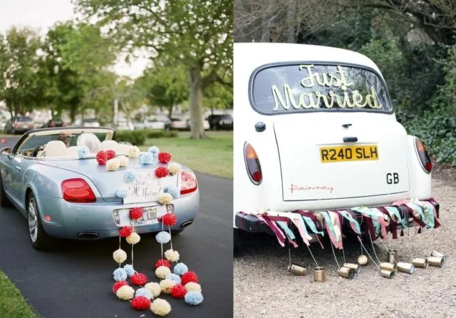 10+ Ide Dekor Hiasan Mobil Pengantin yang Unik & Keren 21 dekor mobil pengantin