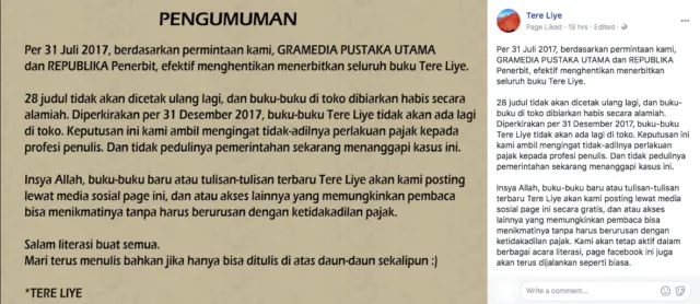 Tere Liye Berhenti Menerbitkan Buku Karena Ketidakadilan Pajak. Kalau Kayak Gini Siapa yang Keliru? 5