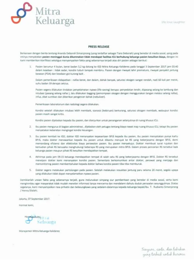 6 Fakta yang Sudah Kita Tahu Soal Kematian Bayi Debora. Biar Bisa Jadi Pelajaran 9