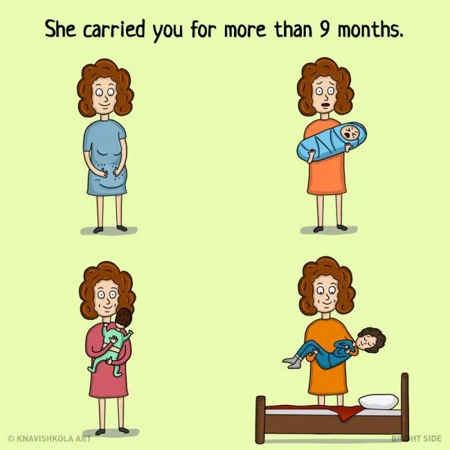 9 Ilustrasi ini Mampu Ingatkan Kamu Betapa Besar Pengorbanan Ibu untuk Anak-Anaknya. Jadi Kangen :( 17