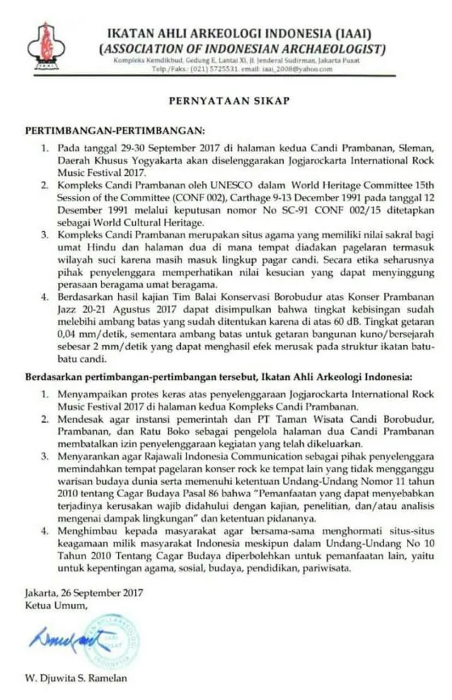 Gelaran Konser Rock di Candi Prambanan Tuai Kecaman Ahli Arkeologi. Situs Budaya Kok Buat Konser? 5
