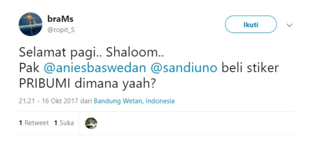 Kocak! Ini Reaksi Warganet Soal Pidato 'Pribumi' Gubernur Baru Jakarta 14