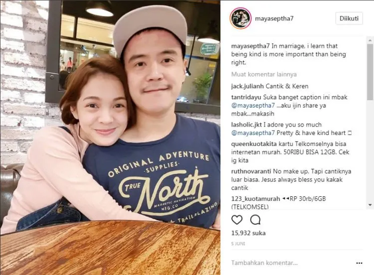 7 Caption Instagram Inspiratif Ala Maya Septha. Dari Soal Seks Pranikah, Memilih Suami, Hingga Masalah Uang! 8