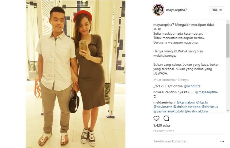 7 Caption Instagram Inspiratif Ala Maya Septha. Dari Soal Seks Pranikah, Memilih Suami, Hingga Masalah Uang! 13