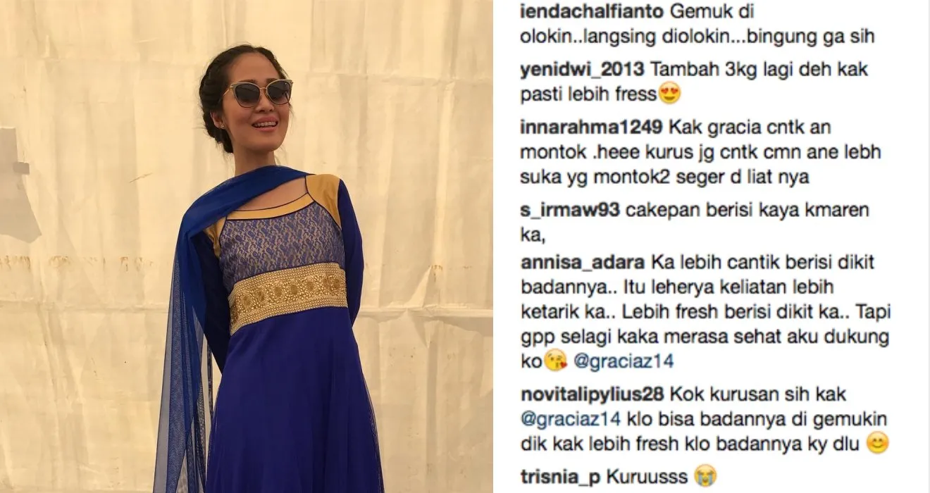 Gendut-Kurus Selalu Dikritik, Gracia Indri Nggak Peduli Omongan Warganet 6