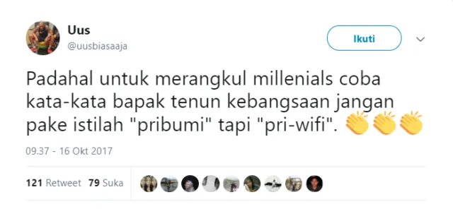 Kocak! Ini Reaksi Warganet Soal Pidato 'Pribumi' Gubernur Baru Jakarta 16