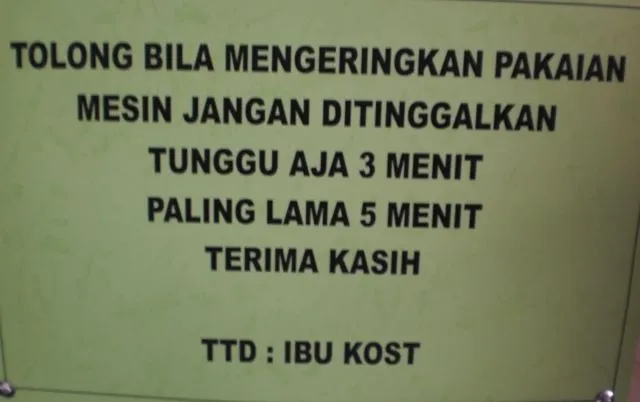 Anak Kos Harusnya Sudah Akrab dengan 15 Tulisan Ini. Mana yang Bikin Panas-Dingin? 23