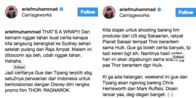 Gokil! Ternyata Film Thor: Ragnarok Diramaikan Juga oleh Seleb Tanah Air 4