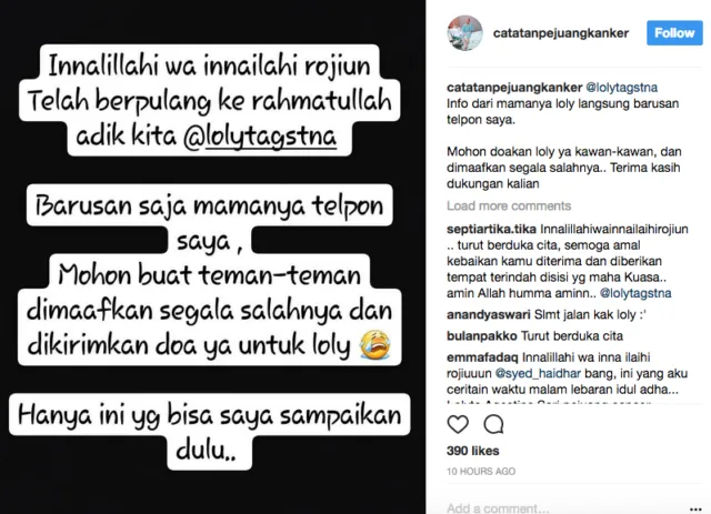 Idap Kanker Langka Selama Setahun, Kini Perjuangan Loly Telah Berakhir 4