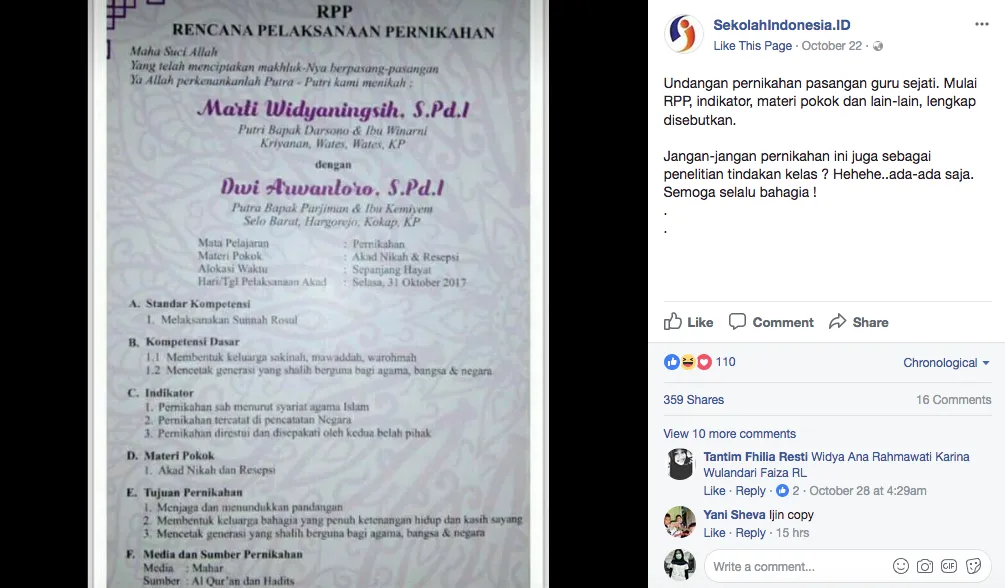 Undangan Pernikahan dengan Desain RPP Ini Viral dan Tuai Kontroversi Karena Diklaim Plagiarisme! 4