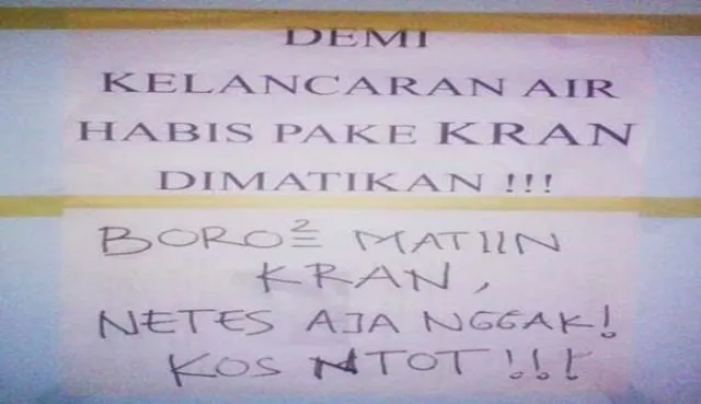 Anak Kos Harusnya Sudah Akrab dengan 15 Tulisan Ini. Mana yang Bikin Panas-Dingin? 30