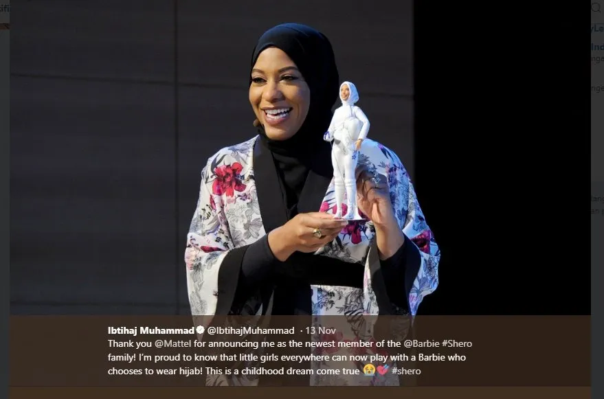 Ciptakan Boneka Barbie Berhijab, Atlet AS Ini Buktikan Bahwa Perempuan Bisa Jadi Apapun yang Dia Mau