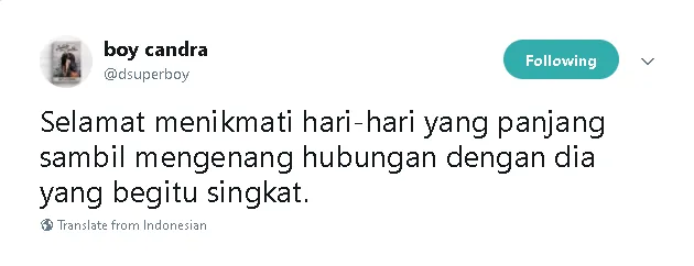 13 Tweet Boy Candra Ini Menyayat tapi Menguatkan, Momen Putus Tak Lagi Sejahanam Dulu 16