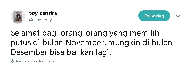 13 Tweet Boy Candra Ini Menyayat tapi Menguatkan, Momen Putus Tak Lagi Sejahanam Dulu 17