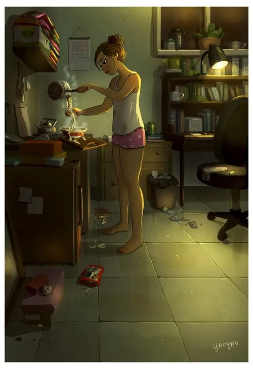 16 Ilustrasi yang Gambarkan Jatuh Bangun Kehidupan Cewek Single di Perantauan. Mana nih Suaranya? 20