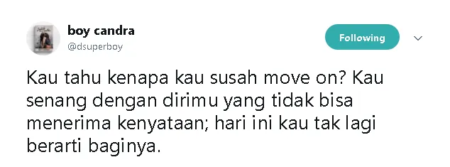 13 Tweet Boy Candra Ini Menyayat tapi Menguatkan, Momen Putus Tak Lagi Sejahanam Dulu 21