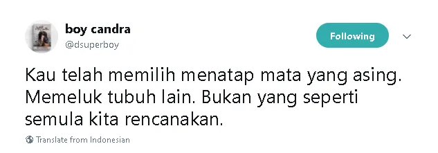 13 Tweet Boy Candra Ini Menyayat tapi Menguatkan, Momen Putus Tak Lagi Sejahanam Dulu 22