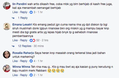 Gratiskan Kerudung, Rabbani Dituding Promosi. Padahal Katanya Ini Bentuk Dukungan buat Rina Nose Loh 6