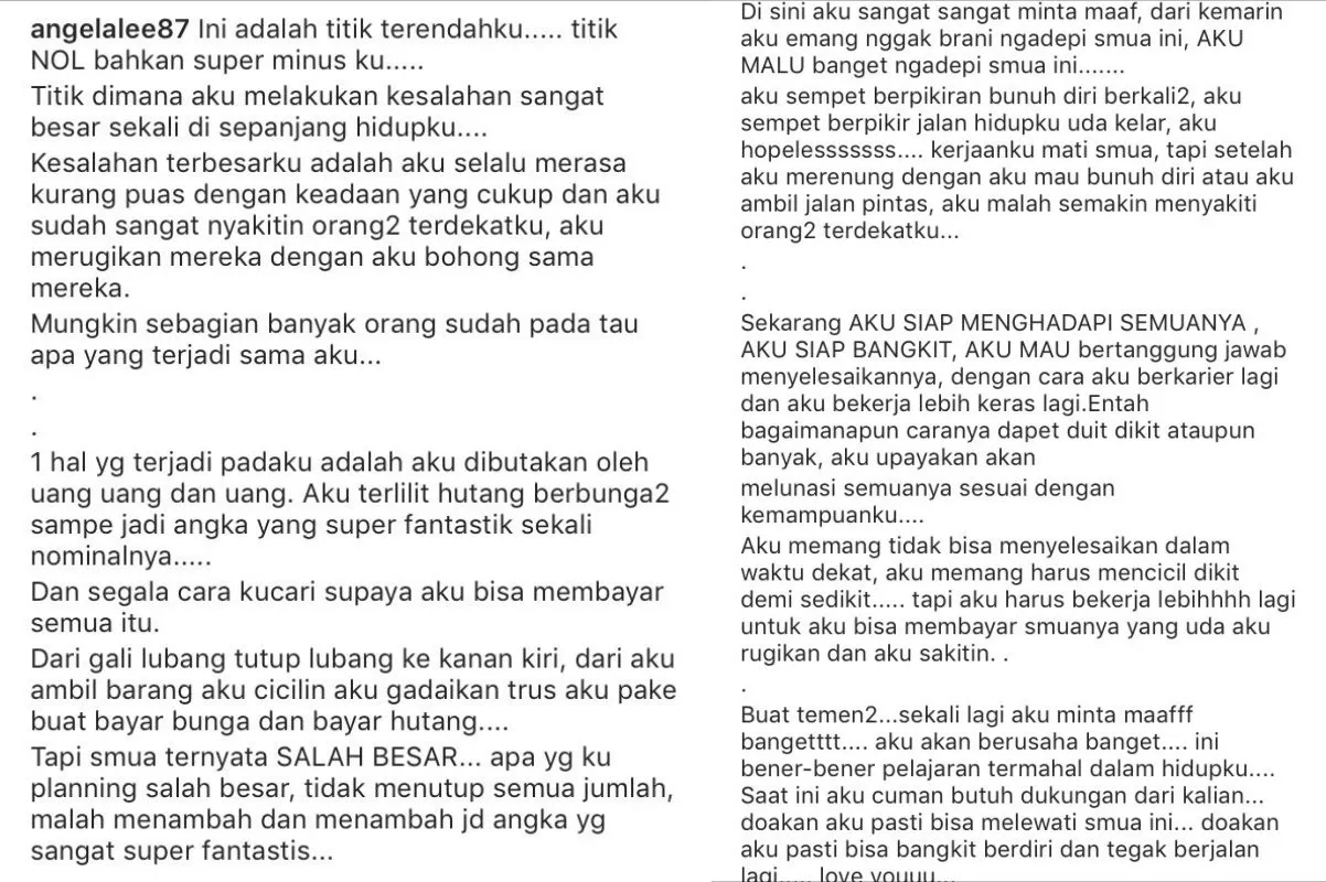 Belajar dari Angela Lee: Kamu Nggak Akan Pernah Merasa Puas Ketika Uang Sudah Membutakan. Bahaya Loh! 4