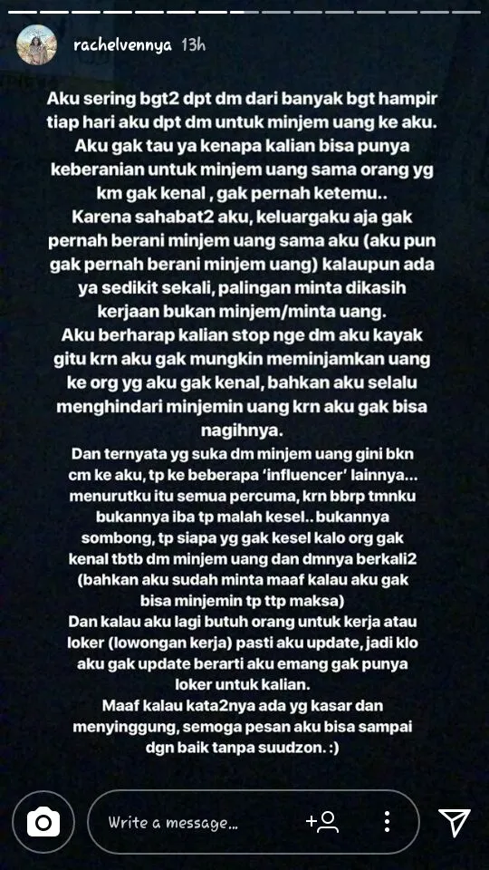 Bikin Heran, Rachel Vennya Curhat Soal Warganet yang Sering Pinjam Uang Padanya. Kenal Juga Nggak! 4