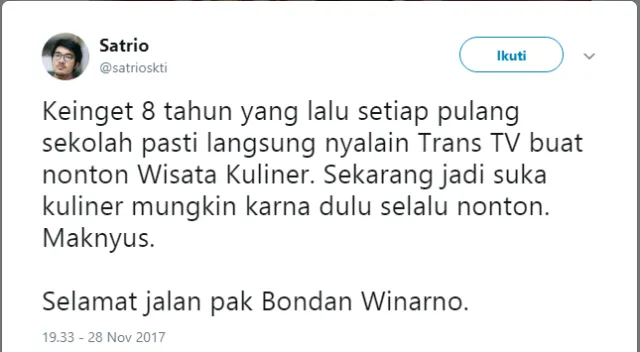 Bondan Winarno Meninggal Dunia, Sebuah Kehilangan Besar bagi Dunia Kuliner Indonesia 6
