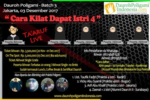 Seminar Kilat Cara Dapat Istri 4 Jadi Perbincangan, MUI Sendiri Sampai Ragukan Tujuan Acara Ini 6
