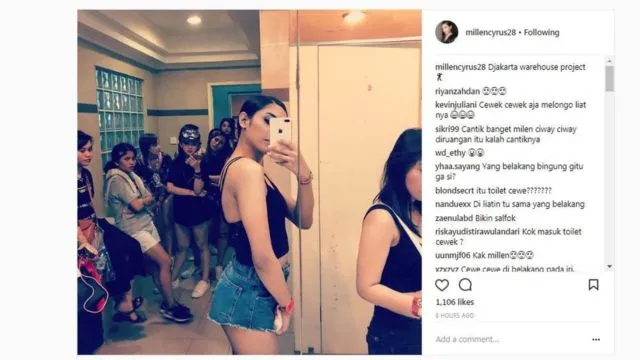 Heboh Foto Selfie Millen Cyrus di Toilet Cewek Saat Acara DWP. Pemakluman Atau Bagaimana Sih? 3