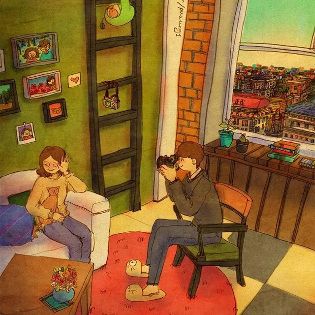 29 Ilustrasi Lucu yang Ingatkan Kita Soal Momen Spesial Bareng Kekasih. Duh, Bikin Baper Nggak Sih? 31