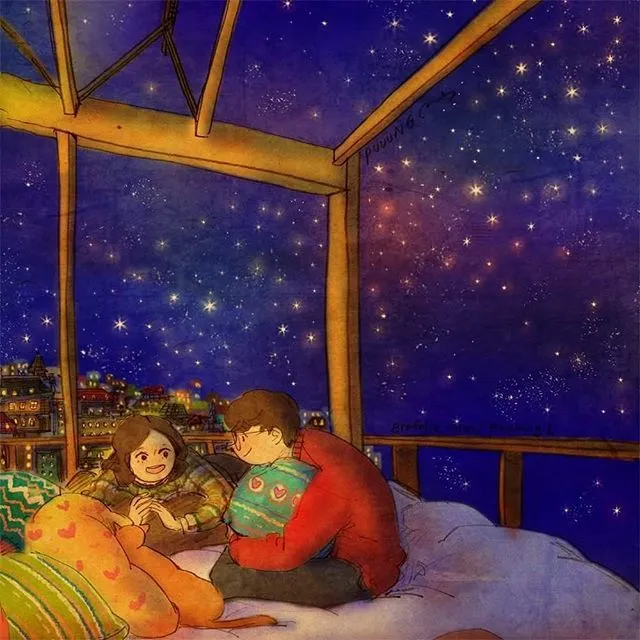 29 Ilustrasi Lucu yang Ingatkan Kita Soal Momen Spesial Bareng Kekasih. Duh, Bikin Baper Nggak Sih? 41