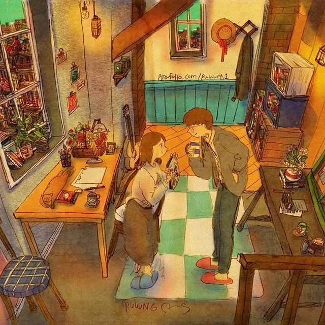 29 Ilustrasi Lucu yang Ingatkan Kita Soal Momen Spesial Bareng Kekasih. Duh, Bikin Baper Nggak Sih? 44