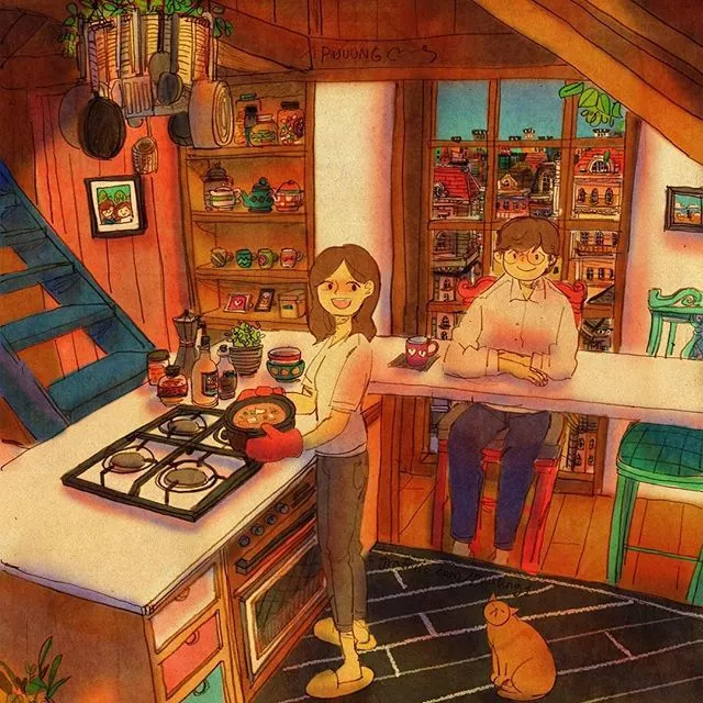 29 Ilustrasi Lucu yang Ingatkan Kita Soal Momen Spesial Bareng Kekasih. Duh, Bikin Baper Nggak Sih? 36