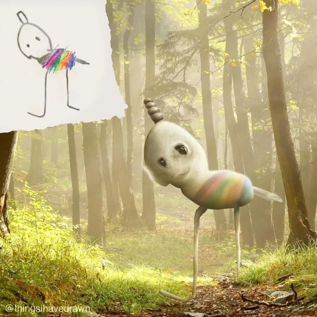 Demi Sang Buah Hati, Pria Ini Ciptakan Gambar 3D Berdasarkan Lukisan Anaknya. Keren Banget! 44