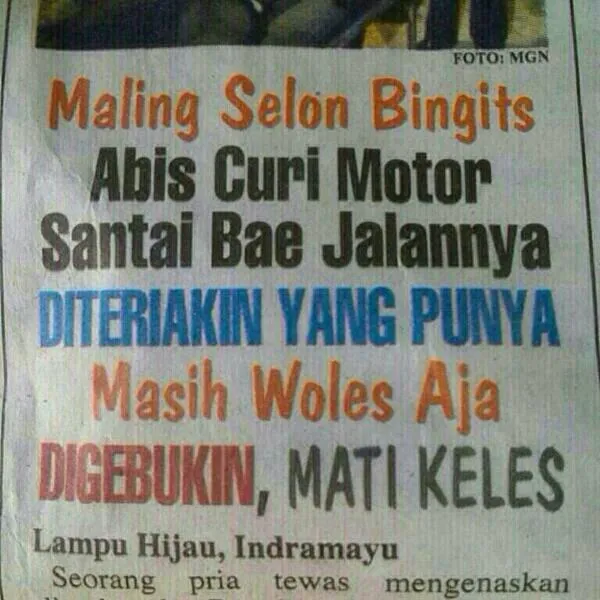 19+ Judul Koran Lampu Ijo yang Pernah Ada dalam Sejarah. Mau Dibaca Berulang Kali Juga Tetap Ngakak! 30