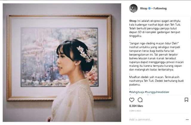 Awali Tahun dengan Tawa, Simak 10+ Caption Instagram #SungguhWadidaw dari Fitri Tropica Ini. Kocak! 13