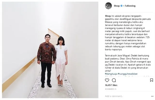 Awali Tahun dengan Tawa, Simak 10+ Caption Instagram #SungguhWadidaw dari Fitri Tropica Ini. Kocak! 18
