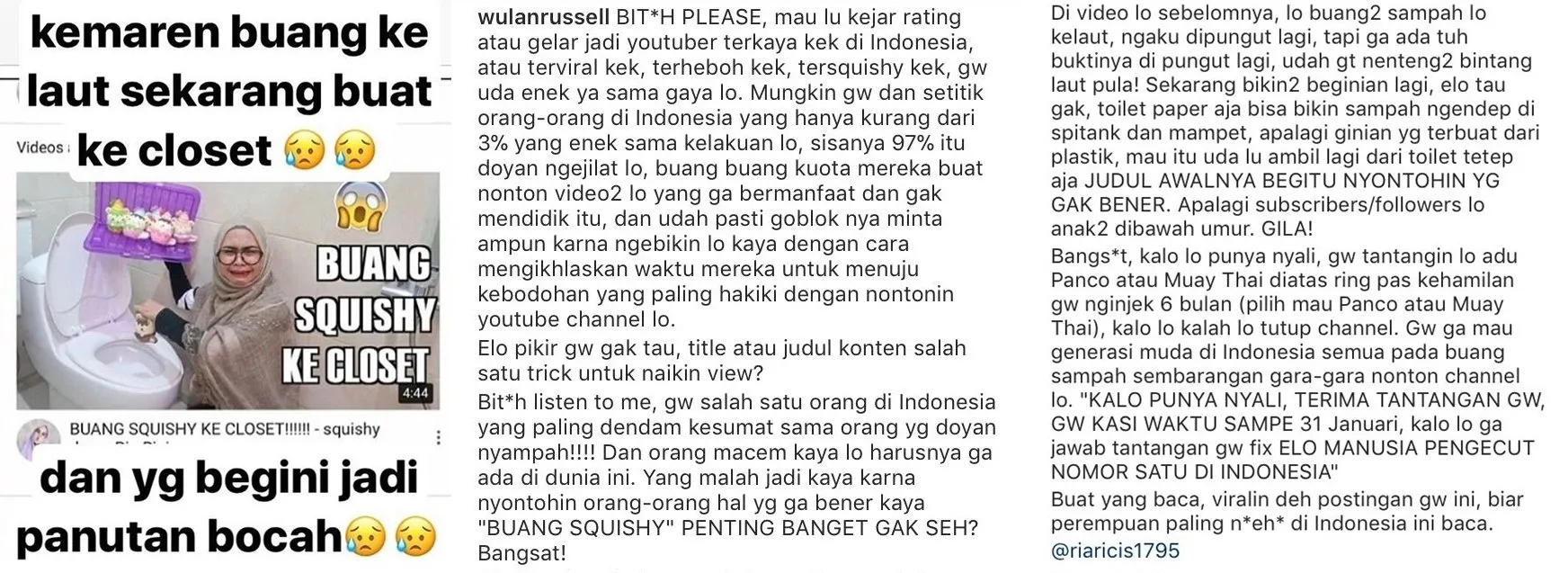 Gara-Gara Video Buang Squishy ke Laut dan Toilet, Bumil Ini Tantang Ria Ricis Adu Panco atau Muay Thai 4